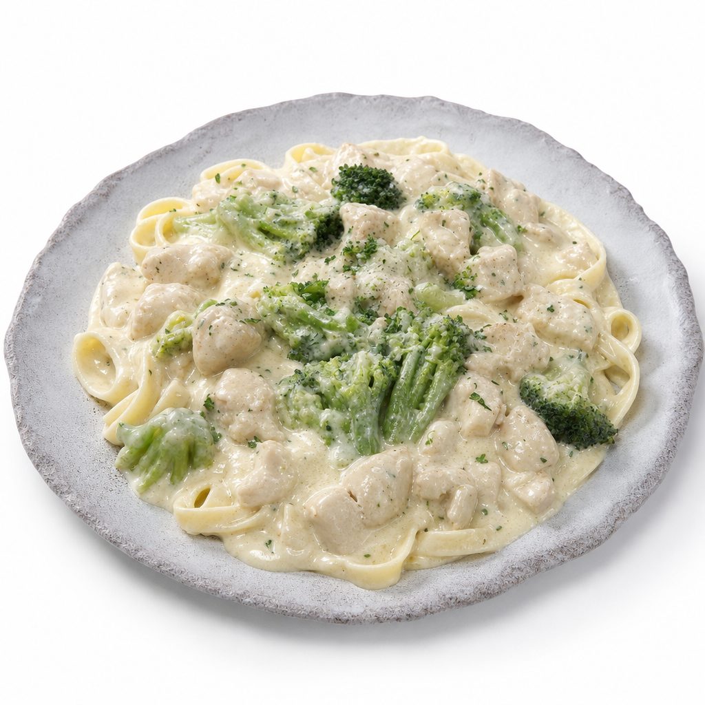 Chicken & Broccoli Alfredo Pasta.