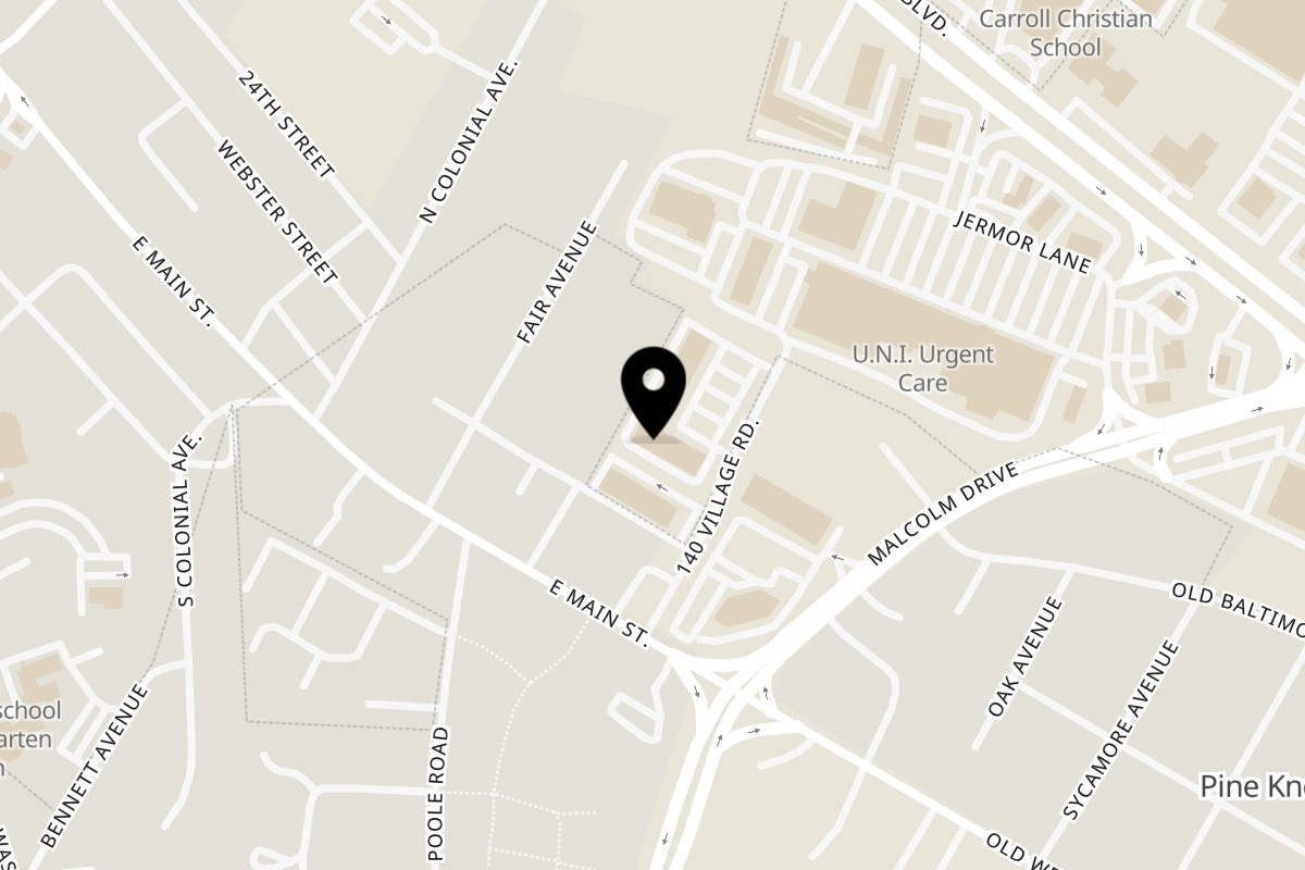 Map showing the location of Sergio’s LLC on 330 140 Village Rd in Westminster